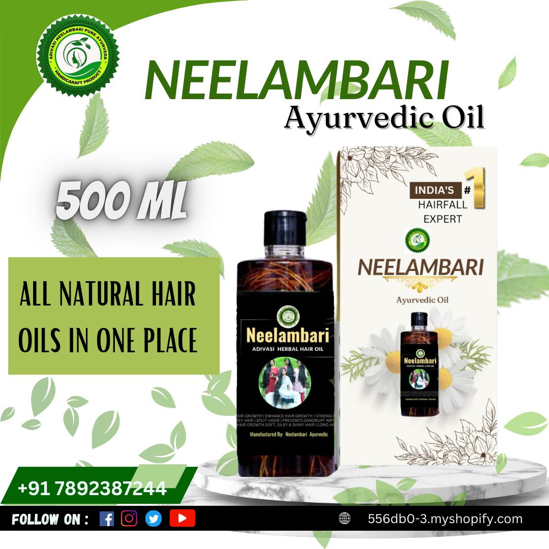 NEELAMBARI AYURVEDIC HERBAL HAIR OIL -500 ML 3 Month course