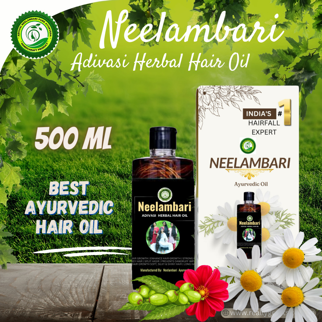 NEELAMBARI AYURVEDIC HERBAL HAIR OIL -500 ML 3 Month course